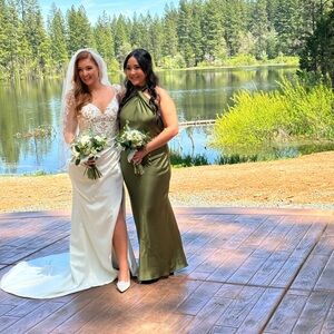 Show Me Your MuMu Olive Green Backless Dress- Jasmine Halter Maxi Dress